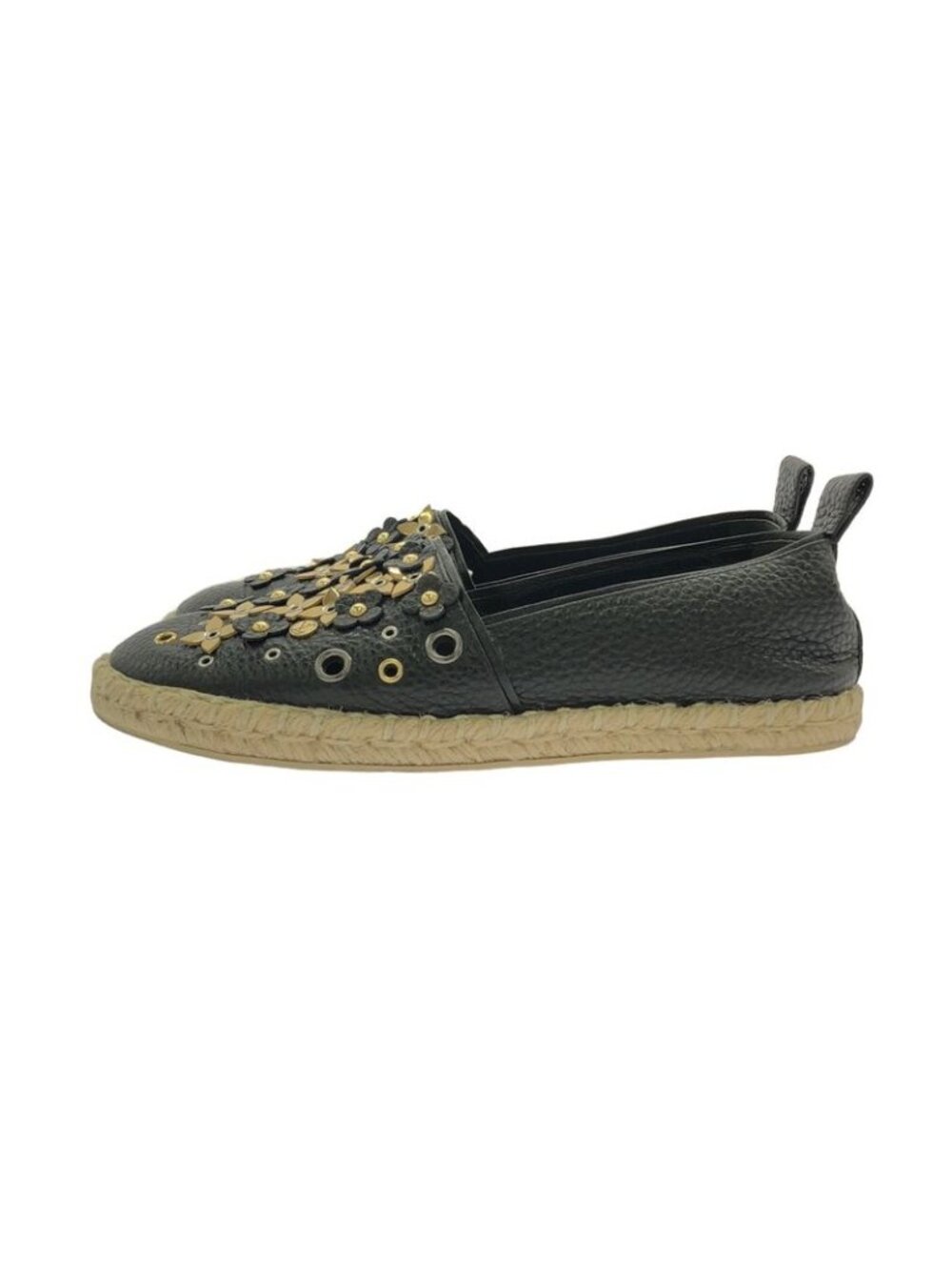Louis Vuitton Ma1106 Espadrilles Monogram Flower Leather Slip-on Black 36 - Picture 2 of 7